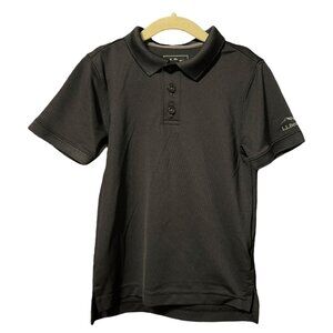 L.L. Bean Kids Short Sleeve Black Polo Shirt, Size L / 6X - 7, Llbean